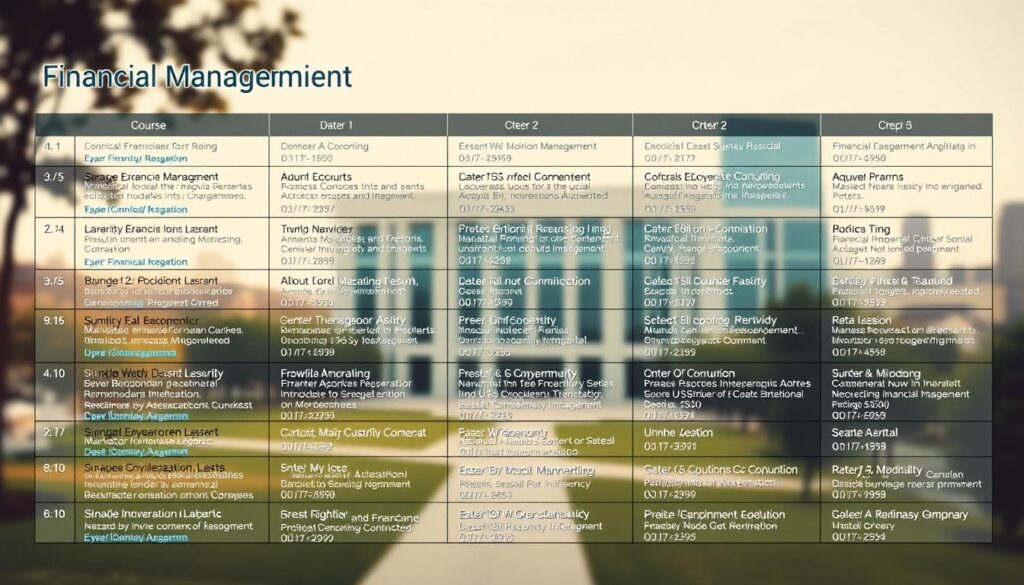 Grade curricular de gestão financeira