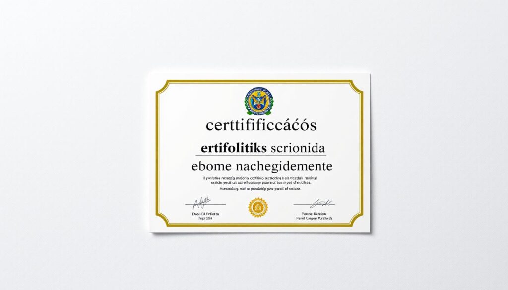 certificação reconhecida nacionalmente