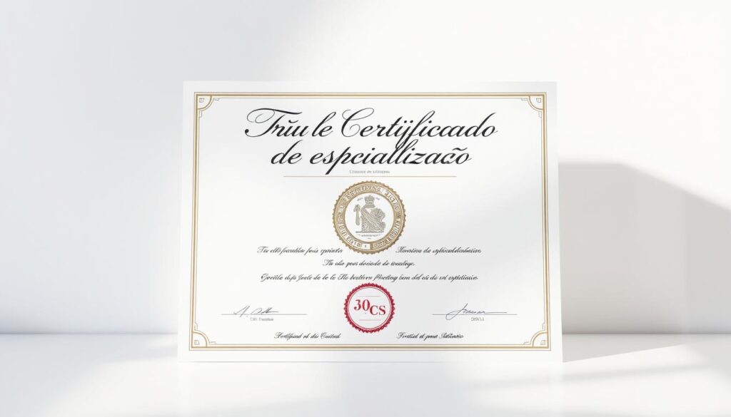 certificado de especialização