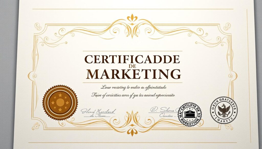 certificado de marketing