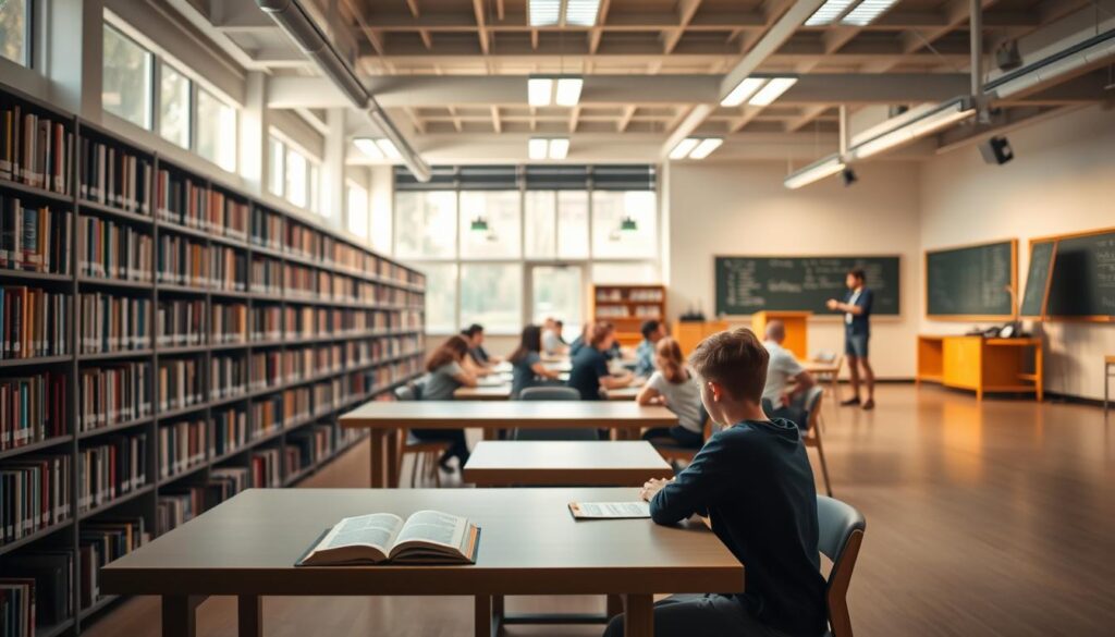 comparação entre biblioteca escolar e cursos tradicionais