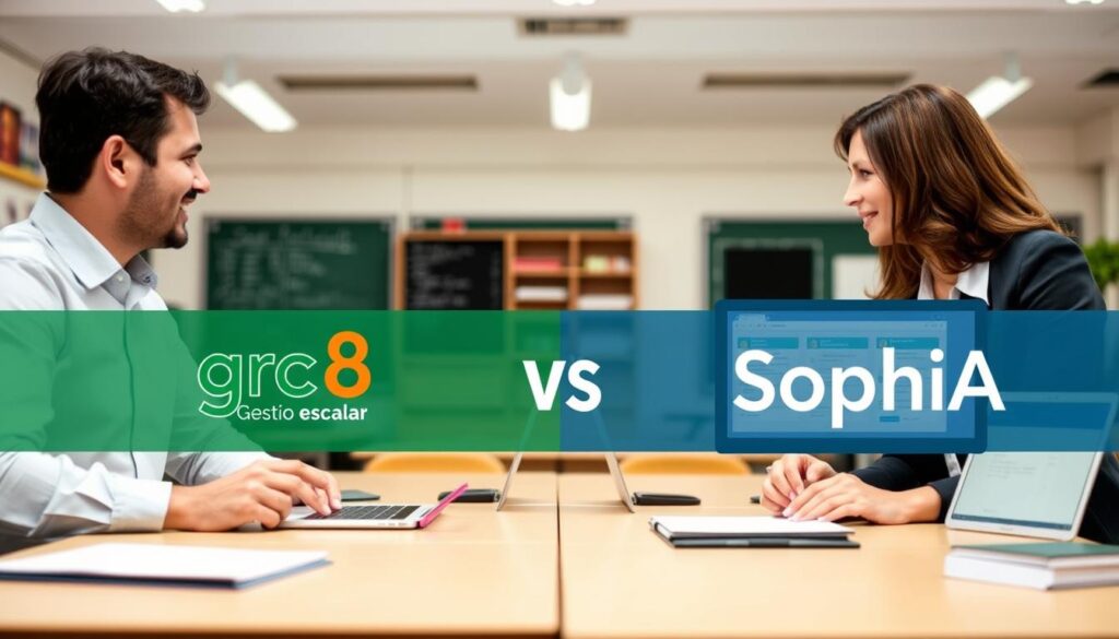 comparação gestão escolar