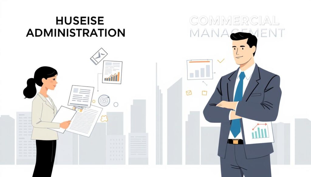 diferença entre administração e gestão comercial