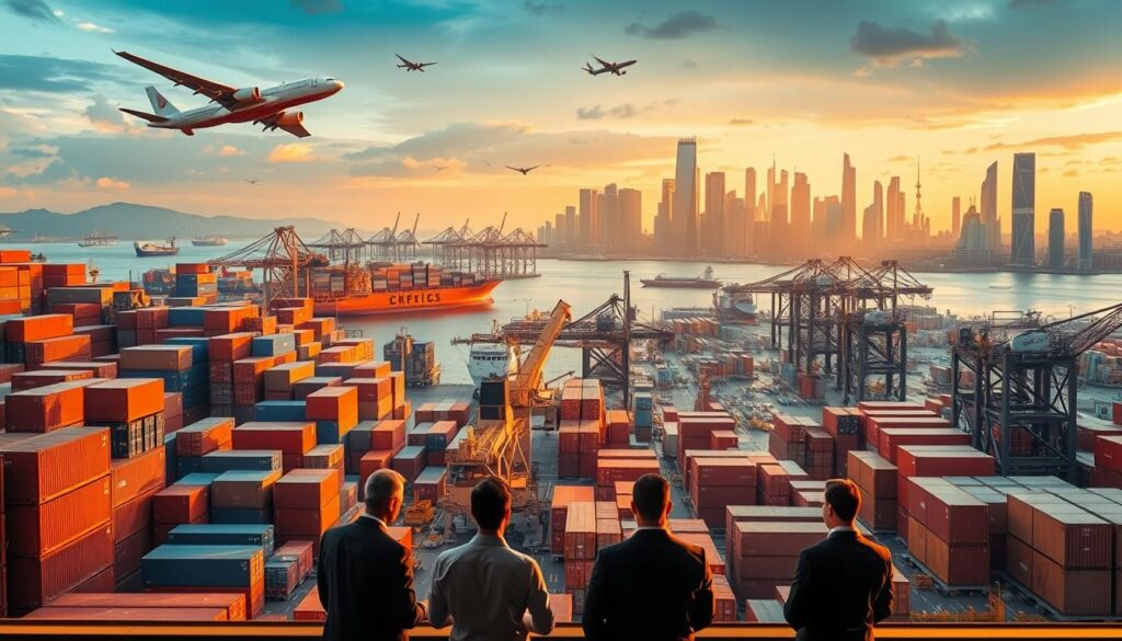 gestão global trading negócios logística e finanças globais