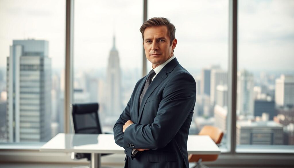 gestor empresarial em liderança