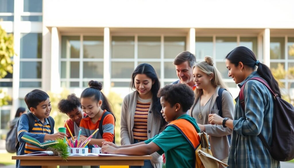 integração entre setores escolares