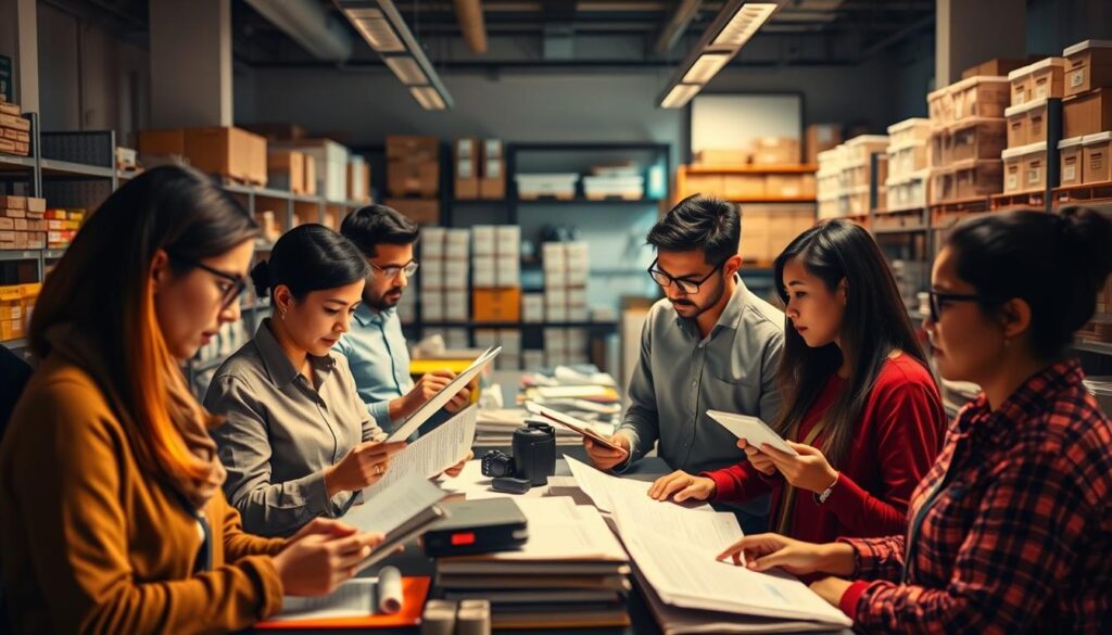 profissionais de compras na educação